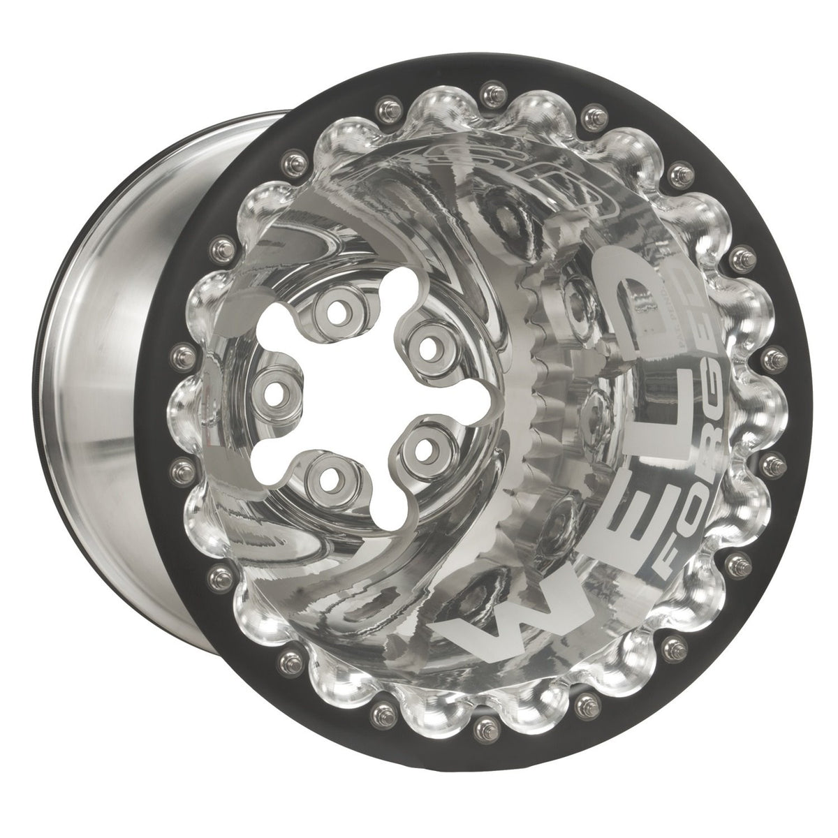 Weld D1PPM616D4DB — Delta-1 PM 16x16 / 5x5.5 / 4 BS / 3.5 HB - Polished - Black DBL Wheel — product photo