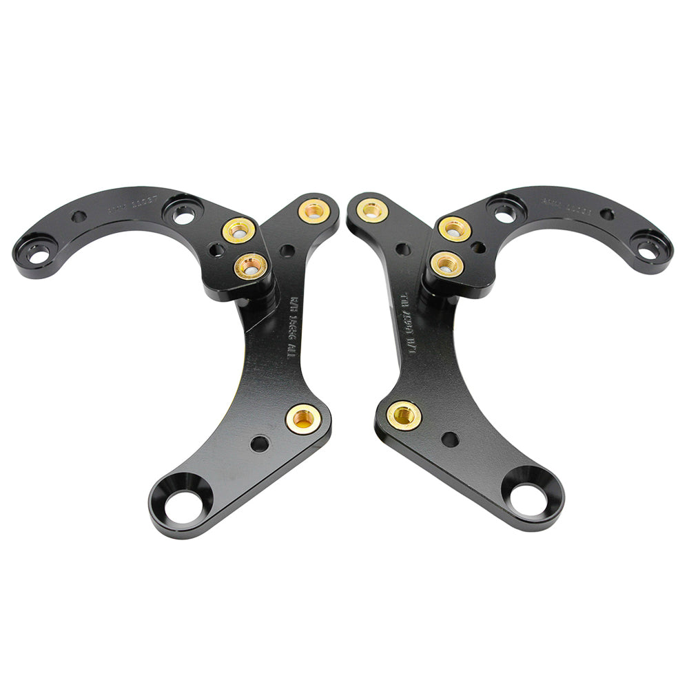 Wilwood 249-14654/55 — 63-64 Chevrolet Corvette Lug Mount Front Bracket Kit; matched left/right bracket kit contents