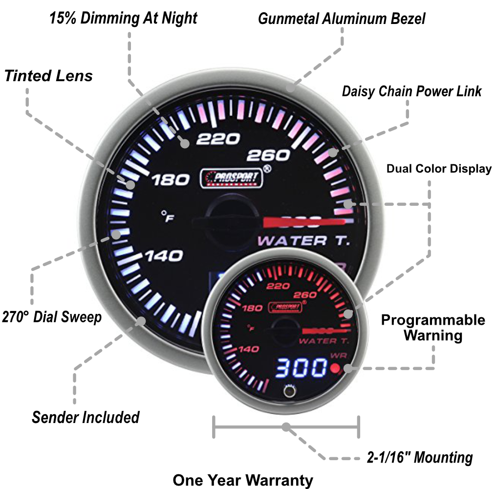 2-1/16" JDM Electrical Water Temperature Gauge-thumbmail-2