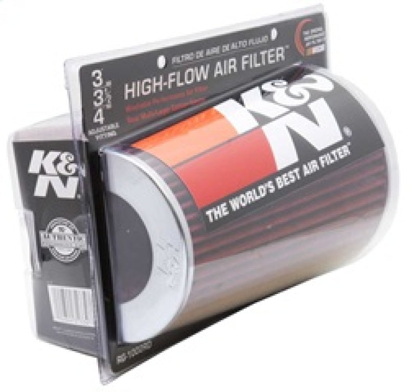 K&N Universal Air Filter Chrome Round Tapered Red - 4in Flange ID x 1.125in Flange Length x 9.5in H-thumbmail-6