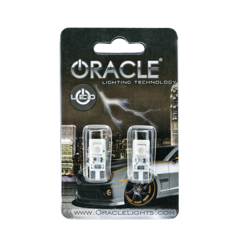 Oracle T10 2 LED 3 Chip Flank Bulb (Pair) - Red-thumbmail-2