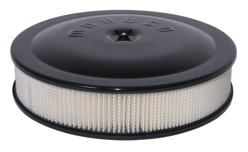 Moroso Racing Air Cleaner - 14in x 3in Filter - Aluminum - Black Powder Coat-thumbmail-1