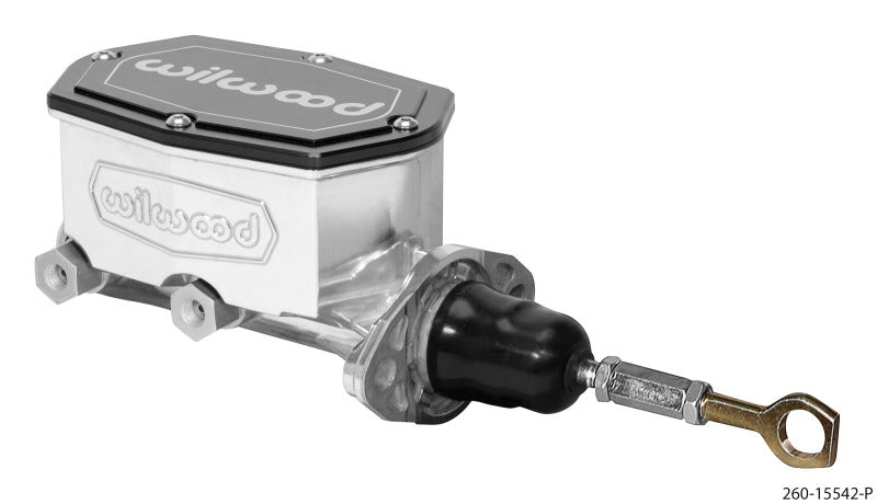 Wilwood Compact Tandem Master Cylinder - 1in Bore - w/Pushrod - Fits Mustang (Ball Burnished)-thumbmail-1