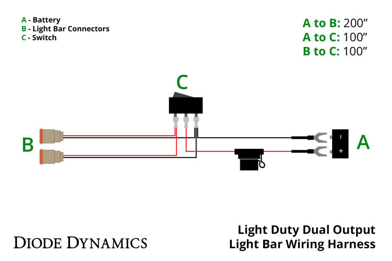 Diode Dynamics Light Duty Dual Output Light Bar Wiring Harness-thumbmail-2