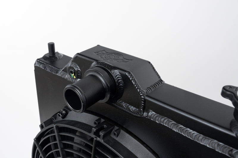 CSF 96-07 Mitsubishi Evo 4/5/6/7/8/9 Full-Slim Radiator w/12in Fan & Shroud/-16AN - Black-thumbmail-2