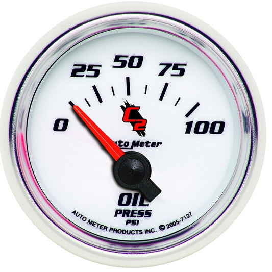Autometer C2 52mm Electric 0-100 PSI Oil Pressure Gauge