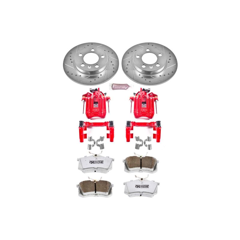 Power Stop 00-06 Audi TT Quattro Rear Z26 Street Warrior Brake Kit w/Calipers-thumbmail-1