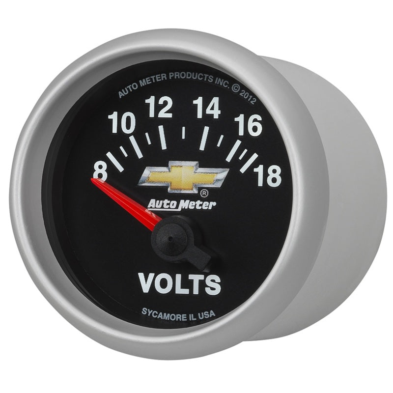 AutoMeter Gauge Voltmeter 2-1/16in. 18V Electric Chevy Gold Bowtie-thumbmail-2