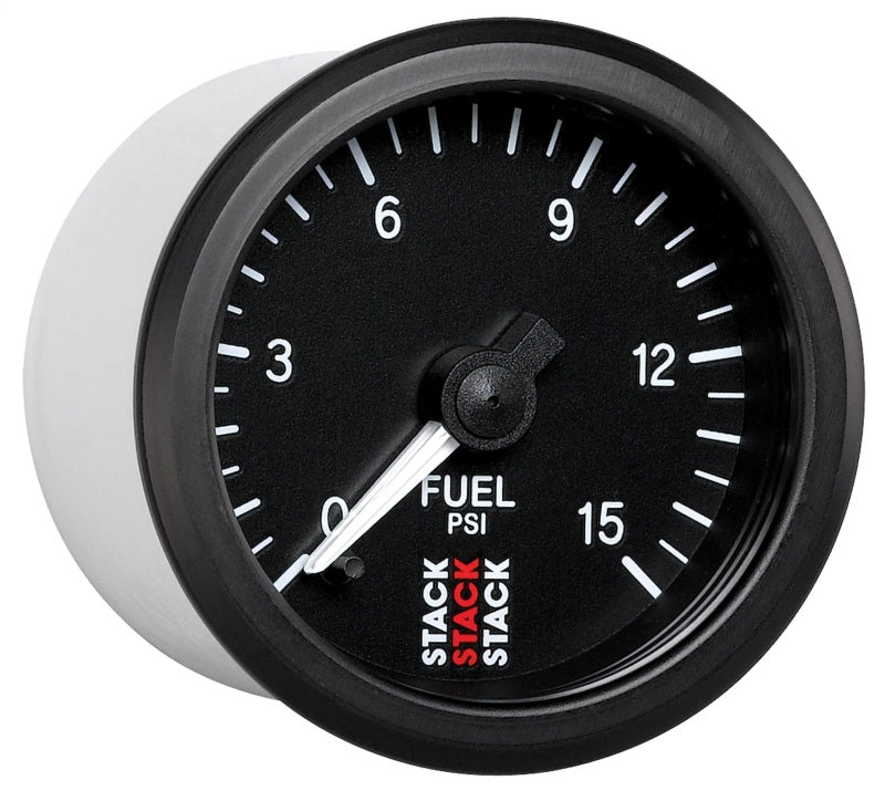 Autometer Stack 52mm 0-15 PSI 1/8in NPTF Male Pro Stepper Motor Fuel Pressure Gauge - Black-thumbmail-2
