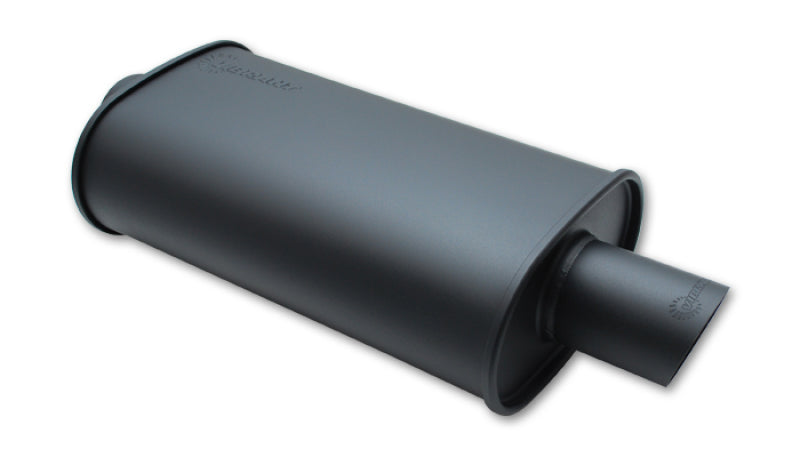 Vibrant StreetPower FLAT BLACK Oval Muffler with Single 3in Outlet - 3in inlet I.D.-thumbmail-1