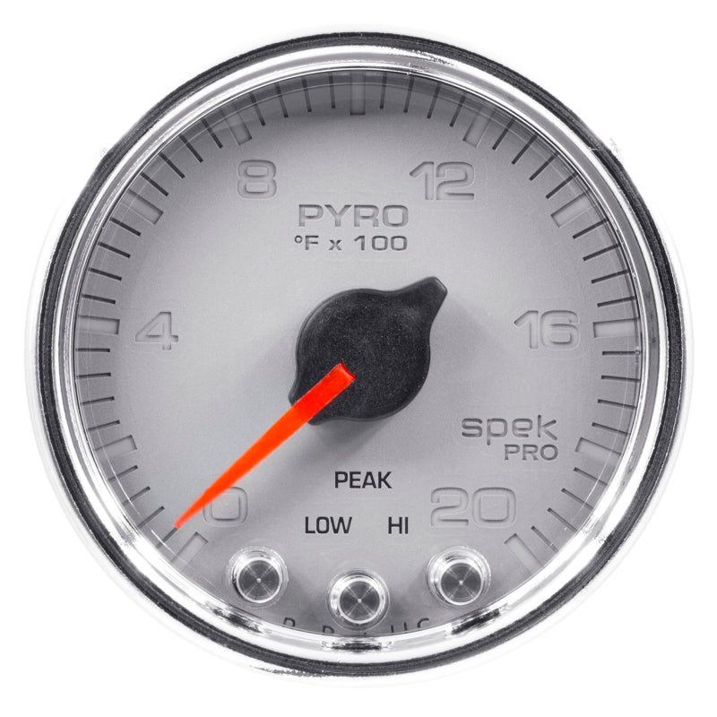 Autometer Spek-Pro Gauge Pyro. (Egt) 2 1/16in 2000f Stepper Motor W/Peak & Warn Slvr/Chrm-thumbmail-1