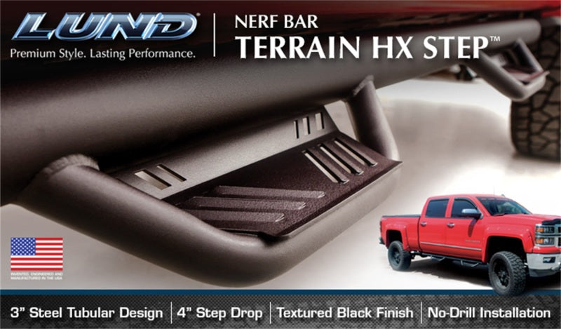 Lund 15-17 Chevy Colorado Crew Cab Terrain HX Step Nerf Bars - Black-thumbmail-15
