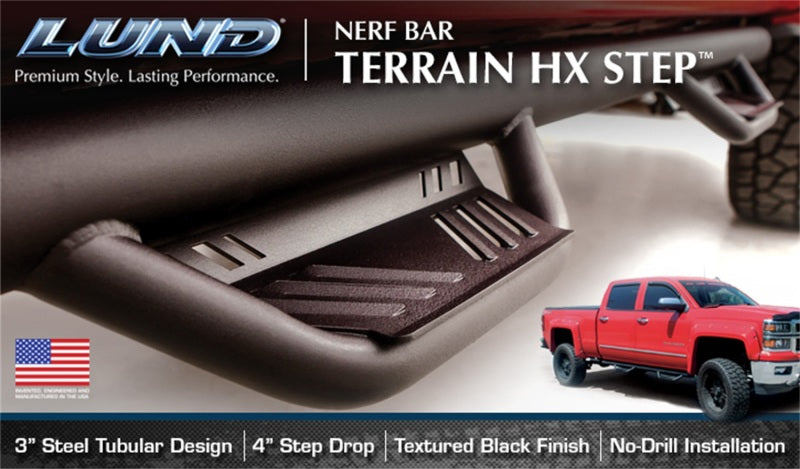 Lund 15-17 Chevy Colorado Ext. Cab Terrain HX Step Nerf Bars - Black