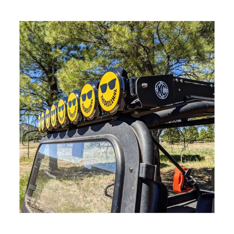 KC HiLiTES 6in. Hard Cover for Gravity Pro6 LED Lights (Single) - Smiley Face- Yellow/Black KC Logo-thumbmail-3