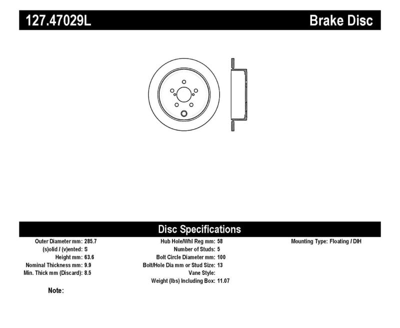 StopTech 08-10 Impreza WRX (Exc STi)/08-10 Impreza Coupe/Sedan Slotted & Drilled Left Rear Rotor-thumbmail-3