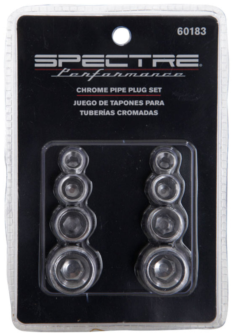 Spectre Pipe Plug Kit - Includes (2) 1/8in. / (2) 1/4in. / (2) 3/8in. / (2) 1/2in. Plugs - Chrome-thumbmail-4