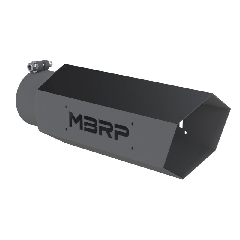 MBRP Universal Hex Tip 4in Inlet 16in Length w/o Logo - Black Coated-thumbmail-1