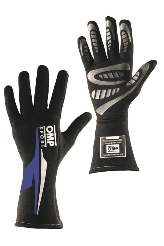 OMP Os 60 Gloves Black/- Medium (Blue) (Fia/Sfi)