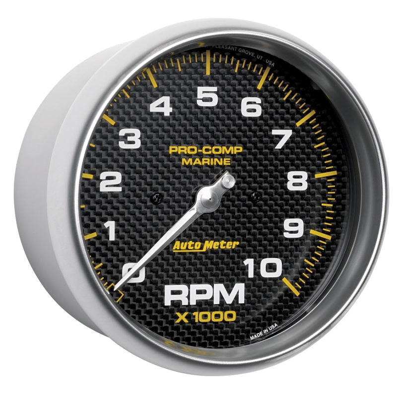 Autometer Marine Carbon Fiber 5in 10K RPM In-Dash Tachometer Gauge-thumbmail-2