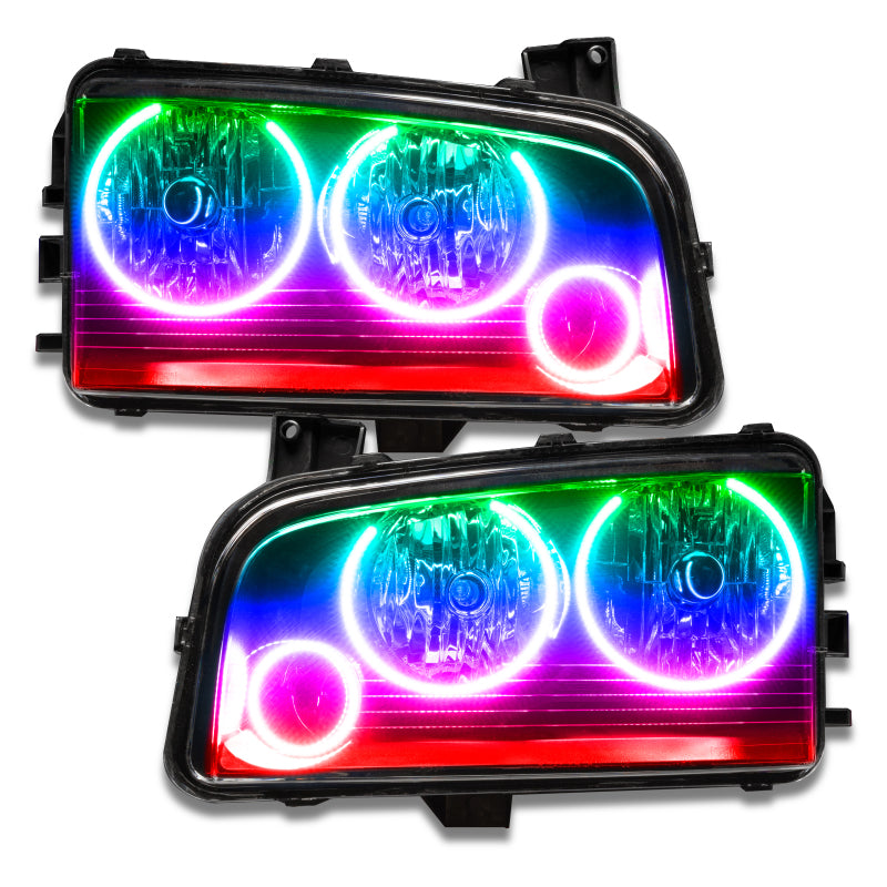 Oracle 05-10 Dodge Charger SMD HL (Non-HID) - Triple Halo - ColorSHIFT w/o Controller-thumbmail-4