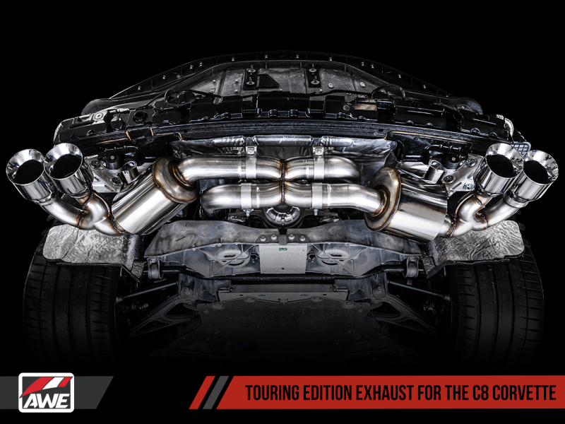AWE Tuning 2020 Chevrolet Corvette (C8) Touring Edition Exhaust - Quad Chrome Silver Tips-thumbmail-2