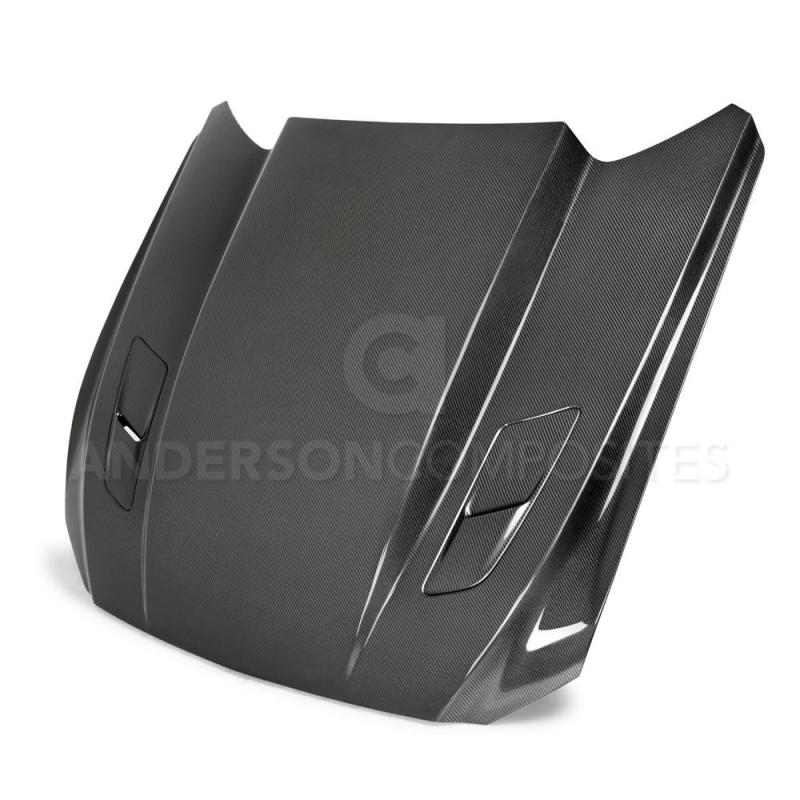 Anderson Composites 15-17 Ford Mustang (Excl. GT350/GT350R) Double Sided Carbon Fiber Cowl Hood-thumbmail-1