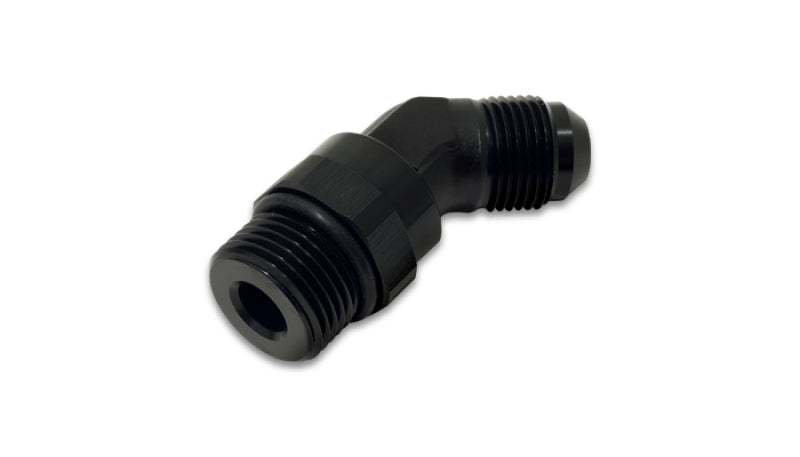 Vibrant -6AN Male Flare to Male -8AN ORB Swivel 45 Degree Adapter Fitting - Anodized Black-thumbmail-1