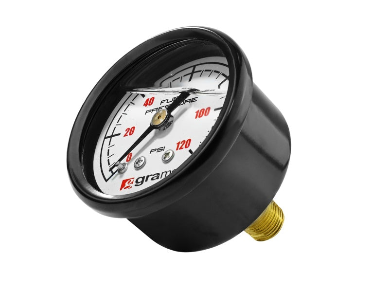 Grams Performance Universal 0-120 PSI Fuel Pressure Guage - White Face-thumbmail-3