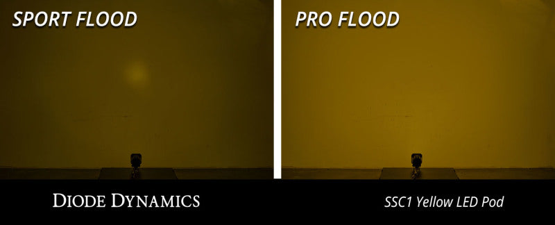 Diode Dynamics Stage Series C1 LED Pod Pro - Yellow Flood Flush ABL (Pair)-thumbmail-3