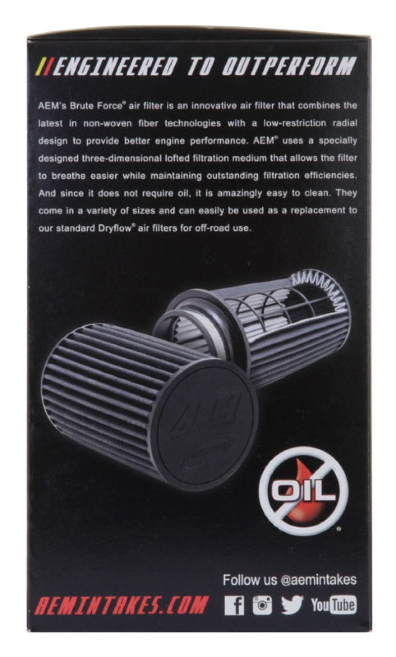 AEM Dryflow 3.5in. X 7in. Round Tapered Air Filter-thumbmail-3