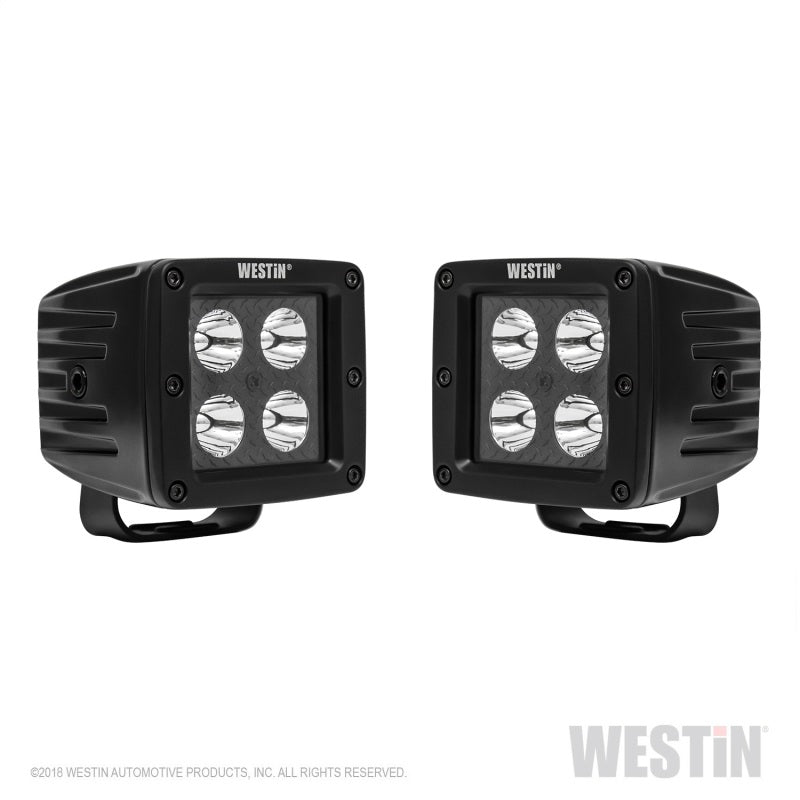 Westin HyperQ LED Auxiliary Lights 3in x 3in cube 20w Flood - Black-thumbmail-3