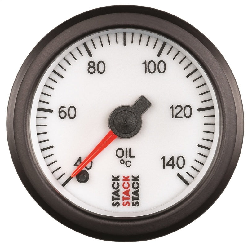 Autometer Stack 52mm 40-140 Deg C 1/8in NPTF Male Pro Stepper Motor Oil Temp Gauge - White-thumbmail-1