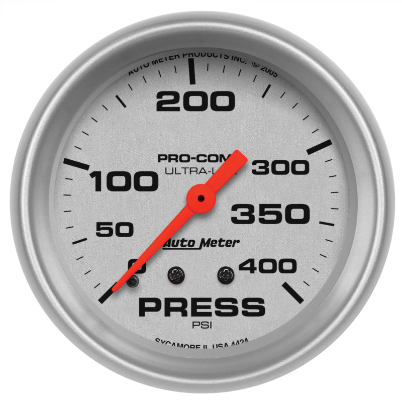 Autometer Ultra-Lite 66.7mm Mechanical 0-400 PSI Pressure Gauge-thumbmail-1