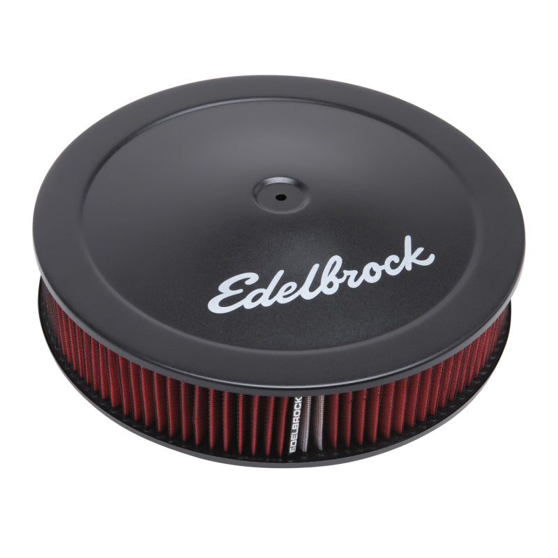 Edelbrock Air Cleaner Pro-Flo Series Round 14 In Diameter Cloth Element 3/8Indropped Base Black-thumbmail-3