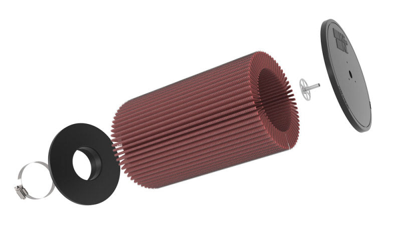 K&N Universal Round Clamp-On Air Filter 3-1/2in FLG  8in B, 7in T W/STUD, 12-1/2in H-thumbmail-3