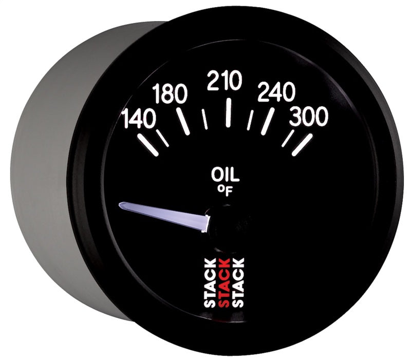 Autometer Stack 52mm 140-300 Deg F 1/8in NPTF Electric Oil Temp Gauge - Black-thumbmail-2