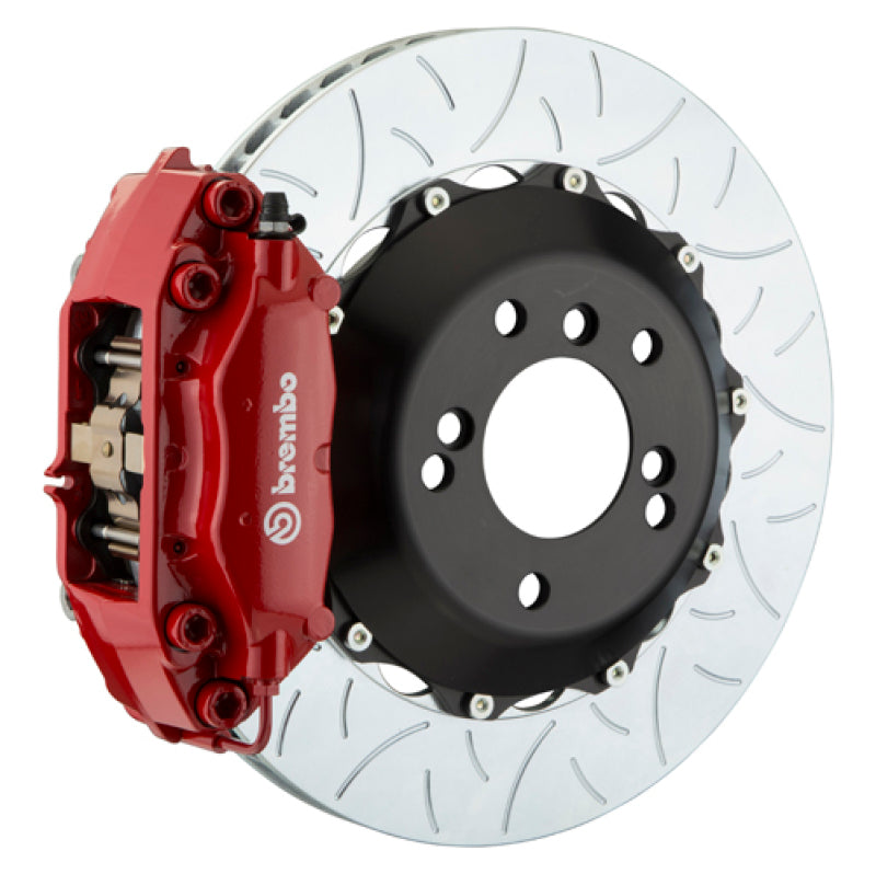 Brembo 08-14 WRX STI Rr GT BBK 4 Pist Cast 345x28 2pc Rotor Slotted Type3-Red-thumbmail-1