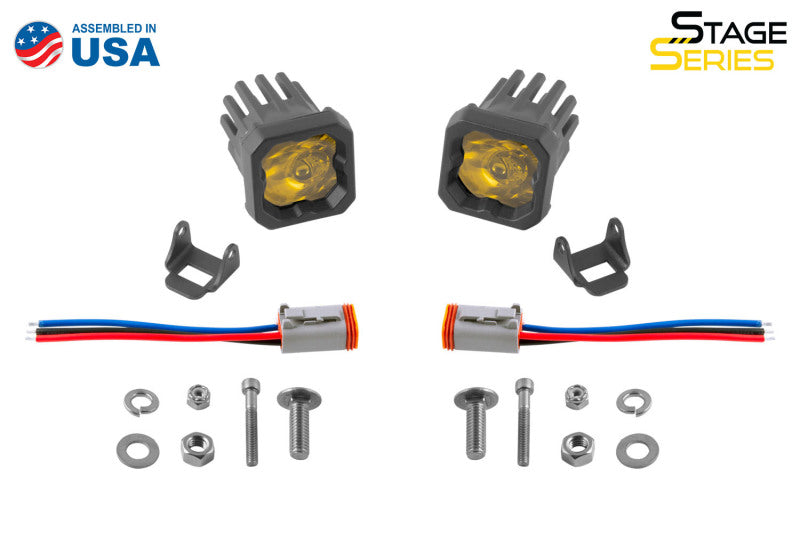 Diode Dynamics Stage Series C1 LED Pod Sport - Yellow Flood Standard ABL (Pair)-thumbmail-2