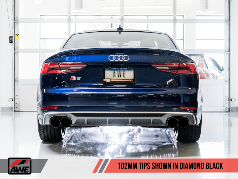 AWE Tuning Audi B9 S5 3.0T Touring Edition Exhaust - Black Diam Tips (102mm)-thumbmail-2