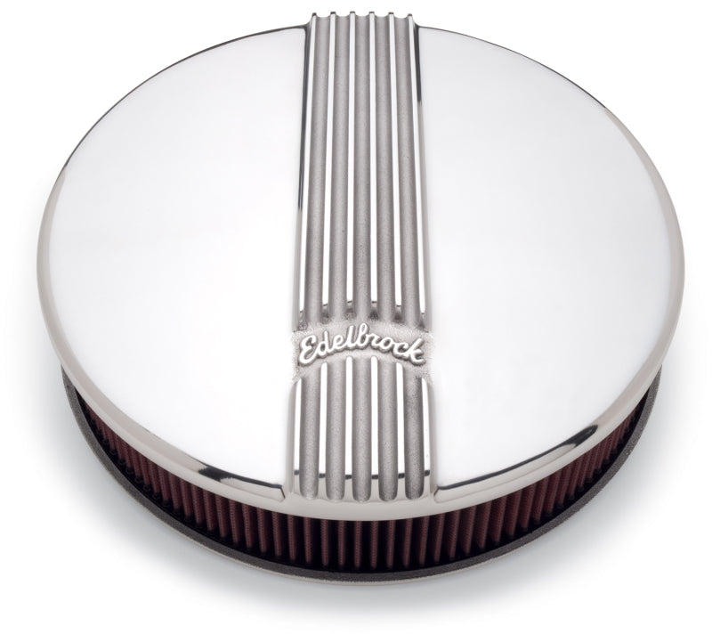Edelbrock Air Cleaner Classic Series Round Aluminum Top Cloth Element 14In Dia X 3 9In Polished-thumbmail-4