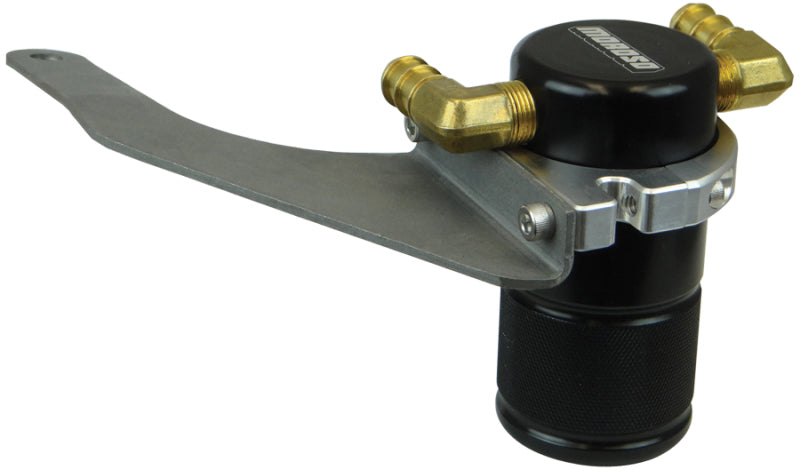 Moroso 15-18 Ford Mustang EcoBoost Air/Oil Separator Catch Can - Small Body - Billet Aluminum -Black-thumbmail-1
