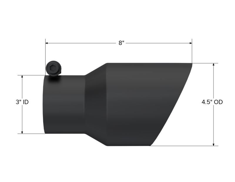 MBRP Universal Tip 4.5in OD 3in Inlet 8in Length Dual Walled Angled Exhaust Tip - Black-thumbmail-3