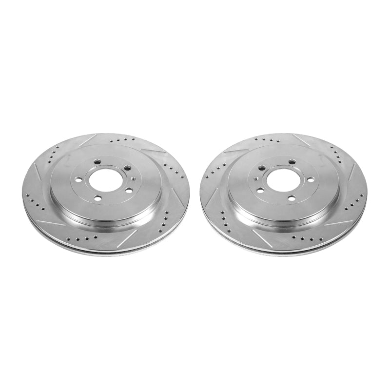 Power Stop 13-14 Ford Mustang Rear Evolution Drilled & Slotted Rotors - Pair-thumbmail-1