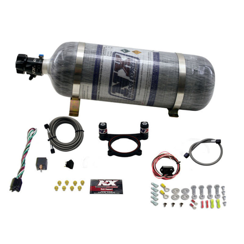 Nitrous Express 11-15 Ford Mustang GT 5.0L Coyote 4 Valve Nitrous Plate Kit (50-200HP) w/Comp Bottle-thumbmail-2