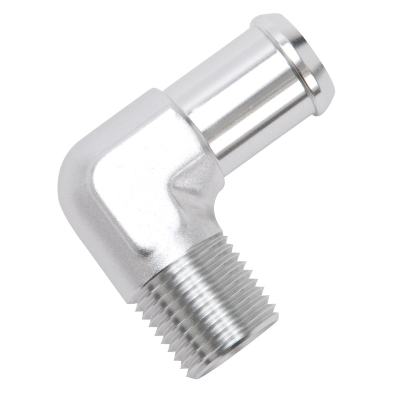 Edelbrock Hose End 90-Deg 1/2In NPT to 3/4In Barb Clear Anodize-thumbmail-3