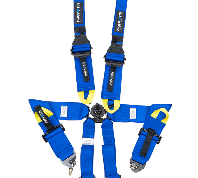 NRG FIA 6pt 2in. Shoulder Belt for HANS Device/ Rotary Cam Lock Buckle/ 3in. Waist Belt - Blue-thumbmail-1