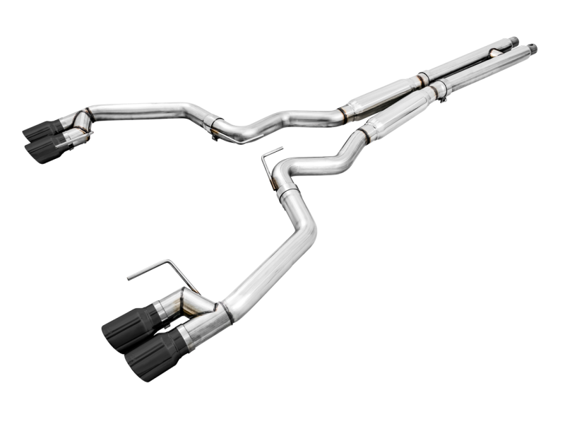 AWE Tuning 2018+ Ford Mustang GT (S550) Cat-back Exhaust - Track Edition (Quad Diamond Black Tips)-thumbmail-1