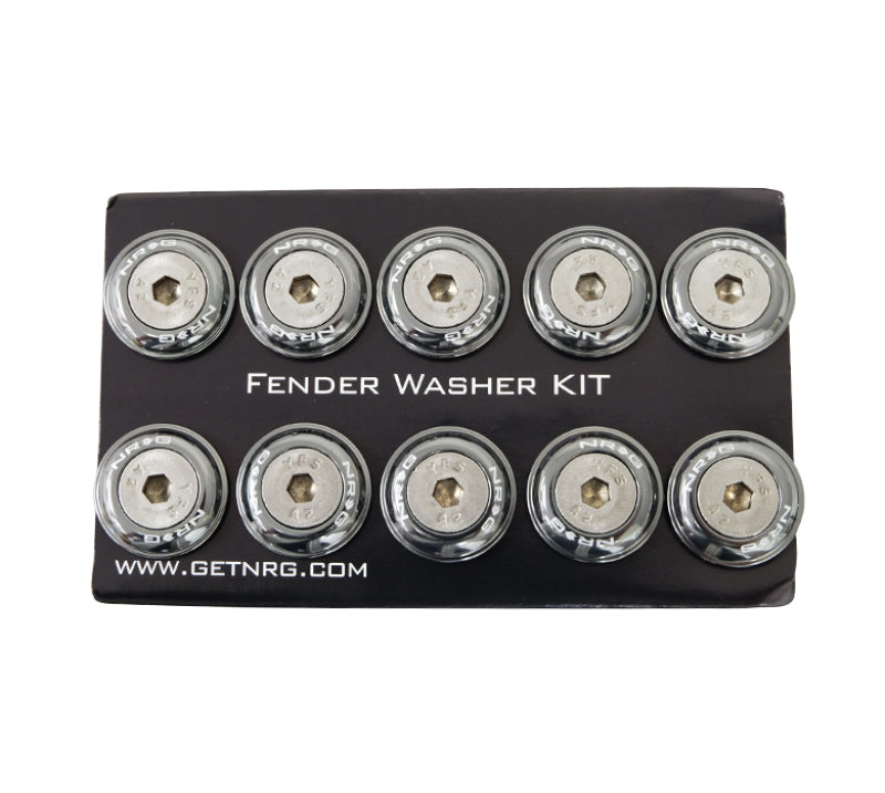 NRG Fender Washer Kit w/Rivets For Plastic (Gunmetal) - Set of 10-thumbmail-1