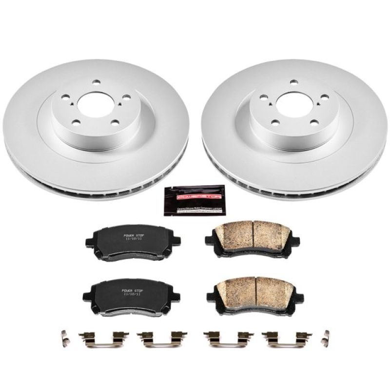 Power Stop 02-03 Subaru Impreza Front Z17 Evolution Geomet Coated Brake Kit-thumbmail-1