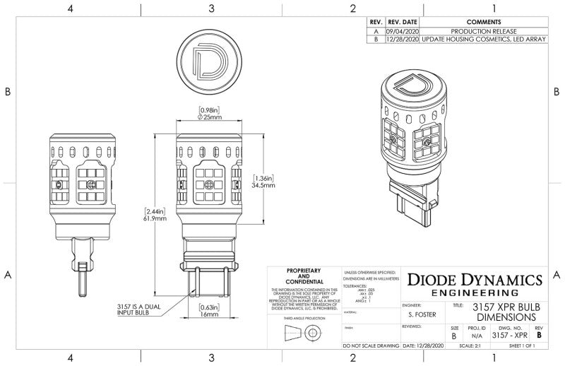 Diode Dynamics 3157 XPR LED Bulb - Cool - White (Pair)-thumbmail-2